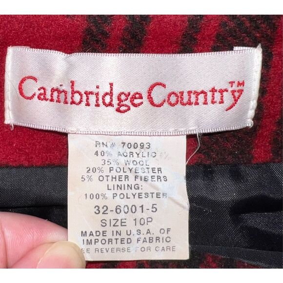 Women’s Vintage Red Plaid Maxi Skirt 10P - Picture 6 of 7